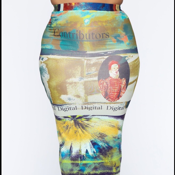 NWOT Beautiful abstract skirt set - Picture 5 of 6